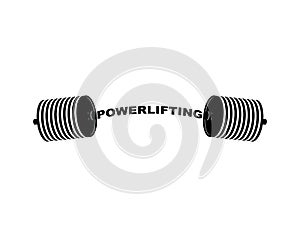 Powerlifting barbell. Sports accessory. Lifting weights. Fitness