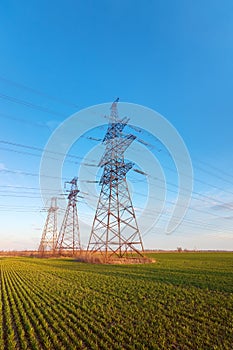 powerline against the background of natural beauty