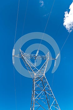 Powerline and the blue clear sky