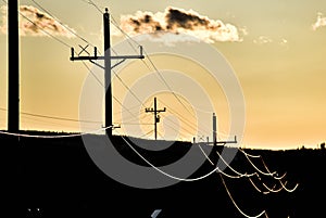 Powerline cloud sunset