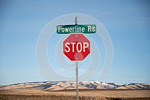 Powerline Road with stop signal