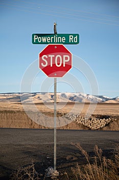 Powerline Road with stop signal