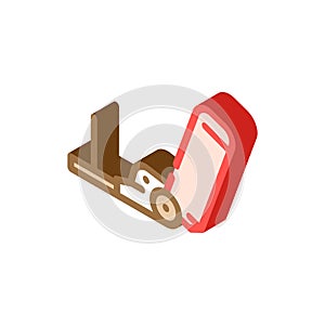 powerline sled isometric icon vector illustration