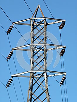 Powerline Tower and Blue Sky