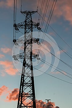 Powerlines in the sunset