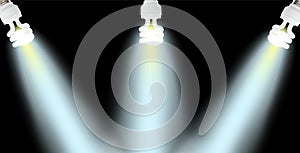 Powersave lamp on Black Background. Vector Illustration.