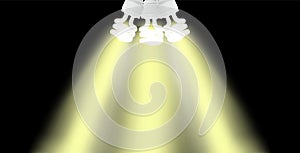 Powersave lamp on Black Background. Vector Illustration.