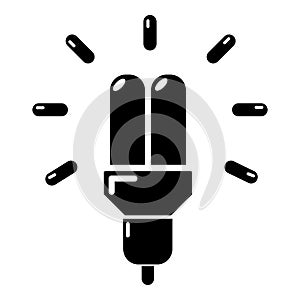 Powersave lamp icon, simple style