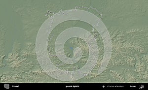 powiat debicki outlined, Poland. Physical