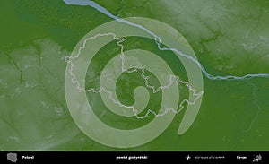 powiat gostyninski outlined, Poland. Physical