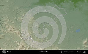 powiat jaworski outlined, Poland. Physical