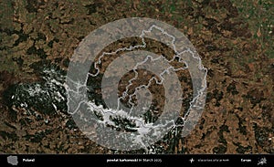 powiat karkonoski outlined, Poland. Sentinel. March 2025 photo