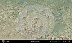 powiat limanowski outlined, Poland. Physical