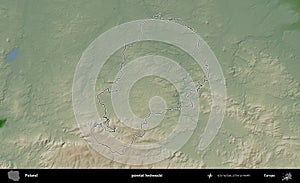 powiat lwowecki outlined, Poland. Physical