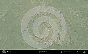 powiat olkuski outlined, Poland. Physical