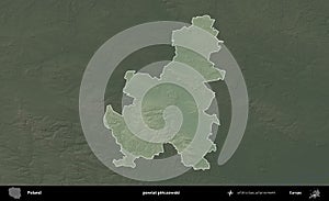 powiat pinczowski highlighted, Poland. Physical photo