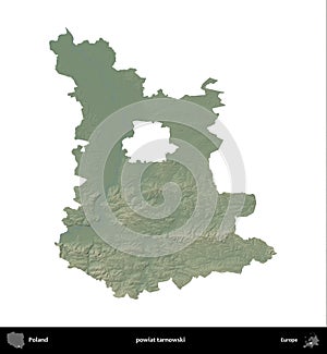 powiat tarnowski, Poland, isolated on white. Physical