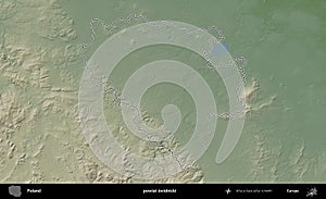 powiat swidnicki outlined, Poland. Physical