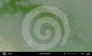 powiat wroclawski outlined, Poland. Physical