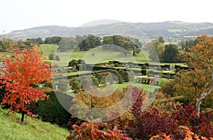 Powis castle garden in Autumn, Wales, England