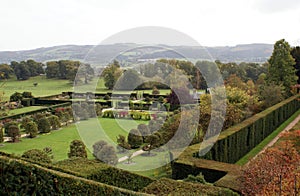 Powis Castle garden in Wales England