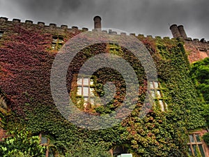 Powys Castle was originally a medieval castle, later rebuilt into a chateau, surrounded by Baroque gardens.