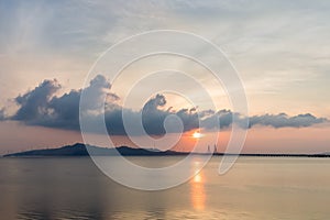 Poyang lake cable-stayed bridge landscape