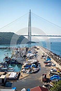 Poyrazköy Harbor with Bosphorus Bridge in the Background, Istanbul