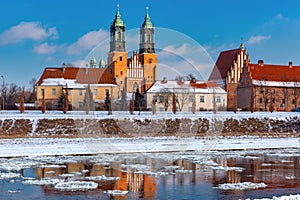 Poznan Cathedral in winter, Poland