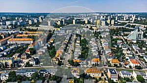 Poznan city from above, cityscape, Winogrady disctrict photo