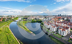 Poznan, Poland. Aerial view of Old Port district photo