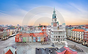 Poznan, Poland. Aerial view of Rynek Market square photo