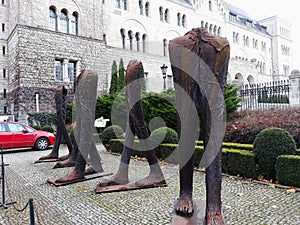 Modern sculptures near the Imperial Castle of Wilhelm II in Poznan