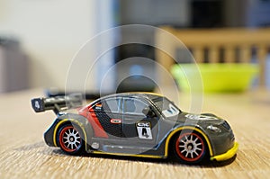 POZNAN, POLAND - Jun 08, 2020: Thomas Schnell toy race car