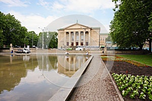 POZNAN, POLAND - May 30, 2018: Grand Theater building an park