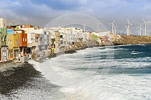 Pozo Izquierdo waterfront houses overlook, Gran Canaria, Spain photo