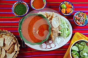 Pozole mayan yucatan Mexican soup chili sauces