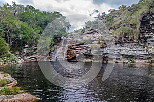 PoÃÂ§o do Diabo Waterfall in Mucugezinho River - Chapada Diamantina, Bahia, Brazil