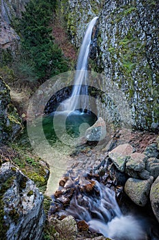 PoÃÂ§o do Inferno Waterfall in Manteigas, Portugal. photo