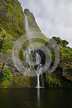 PoÃ§o do Bacalhau waterfall, Flores island, Azores, Portugal