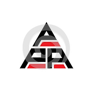 PPA triangle letter logo design with triangle shape. PPA triangle logo design monogram. PPA triangle vector logo template with red photo