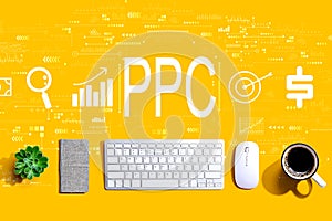 PPC - Pay per click concept with a computer keyboard