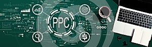 PPC - Pay per click concept with a laptop computer
