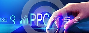 PPC - Pay per click concept with tablet computer