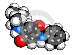 6PPD-quinone, degradation product of the rubber additive 6PPD. Toxic to salmon. 3D rendering. photo