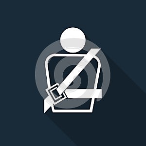 PPE Icon.Wearing a seat belt Symbol Sign Isolate On Black Background,Vector Illustration