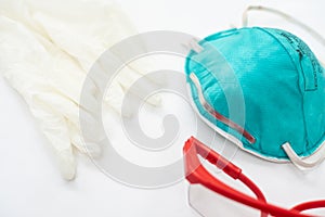 PPE personal protective equipment with protec coronavirus