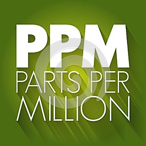 PPM - Parts Per Million acronym, medical concept background