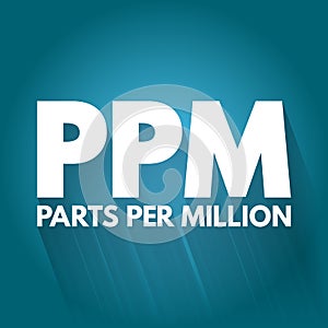 PPM - Parts Per Million acronym, medical concept background