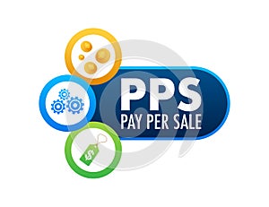 PPS - Pay Per Sale, business concept. Vector stock illustration.